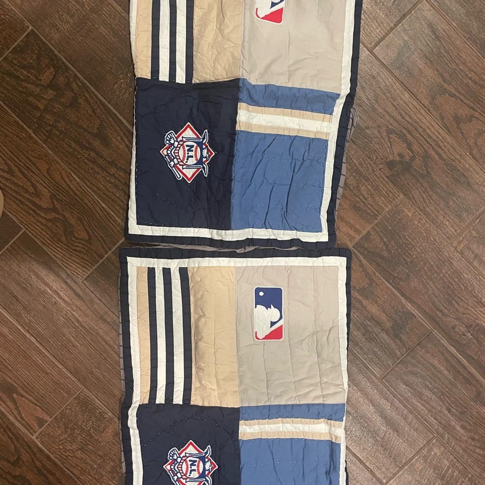 Pottery Barn Teen Navy and Beige Pillow Set